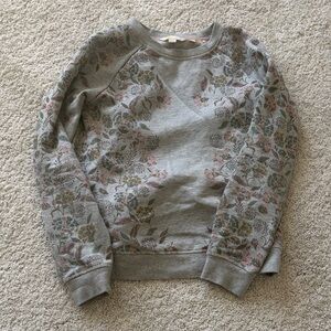 Boden Gray Sweatshirt with Floral Accents in XS